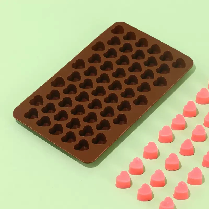 Silicone Cake Mold - 55Cavities Small Heart Silicone Molds,Gummy Molds,Nonstick