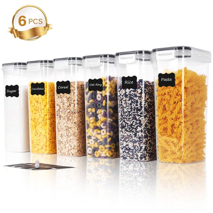 Kitchen Baking Pantry - 3/6pcs Large Food Storage Containers With