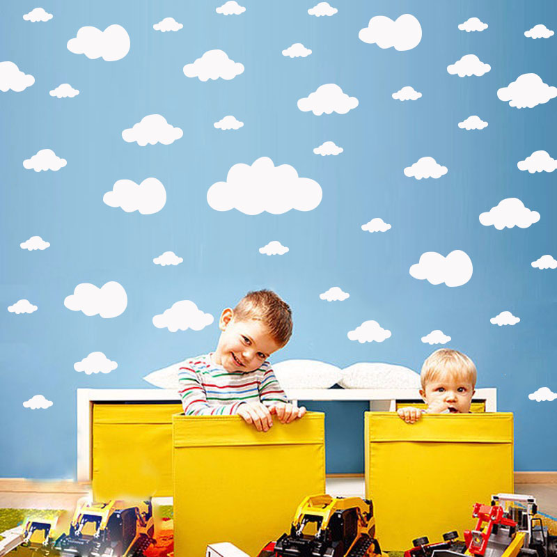 Kitchen Queen - 68 Pcs DIY Clouds Wall Stickers