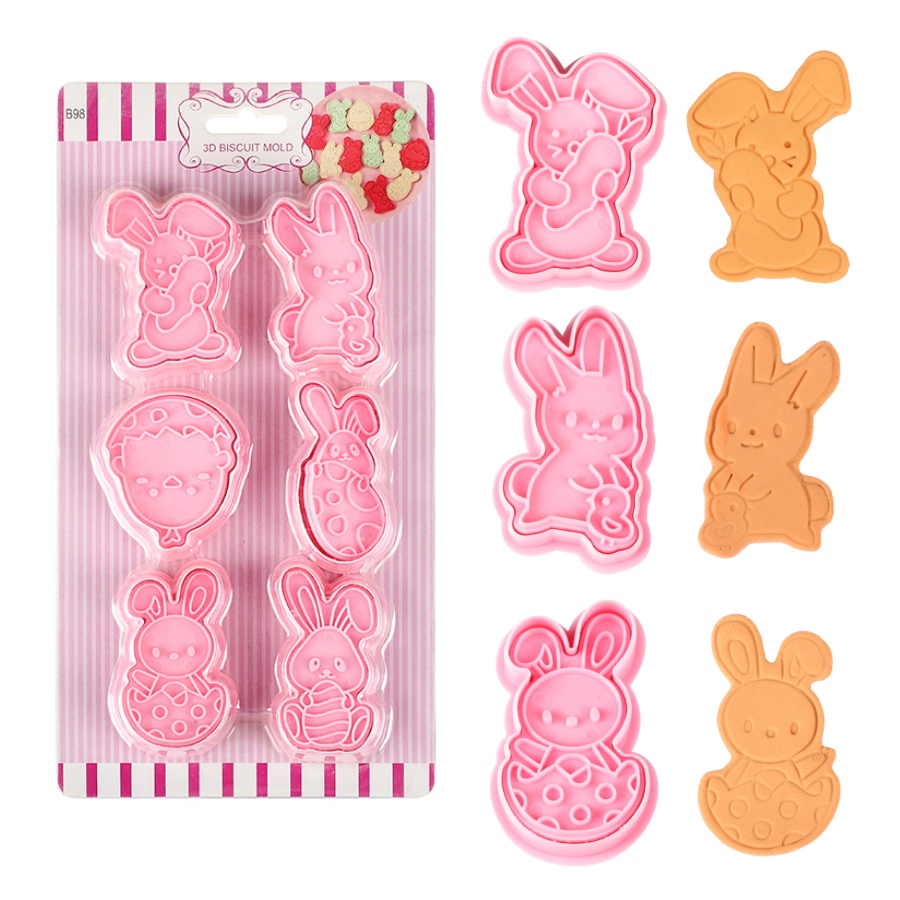 Kitchen Baking Cookies - 6pcs/Set Easter Bunny Cookie Cutters Kitchen