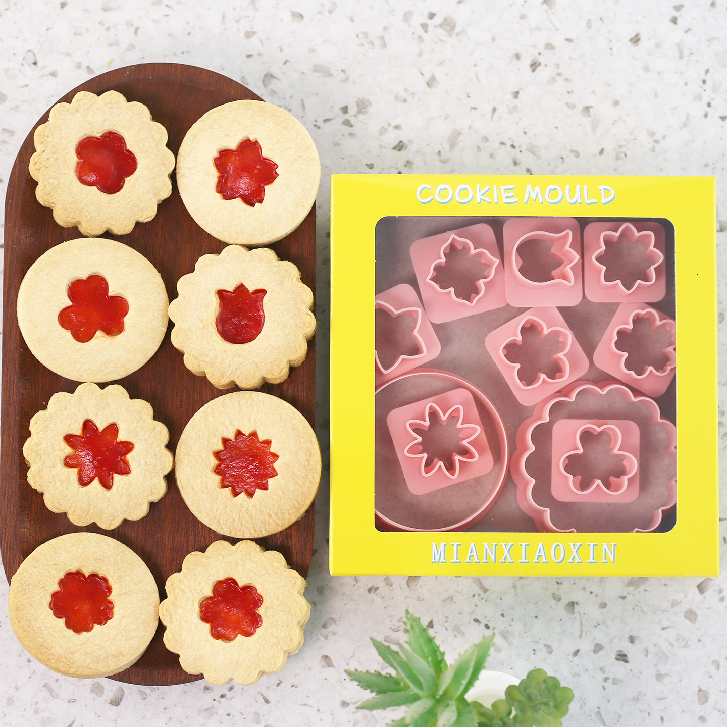 Kitchen Baking Cookies - 10 Pcs Vintage Flower Jam Cookie