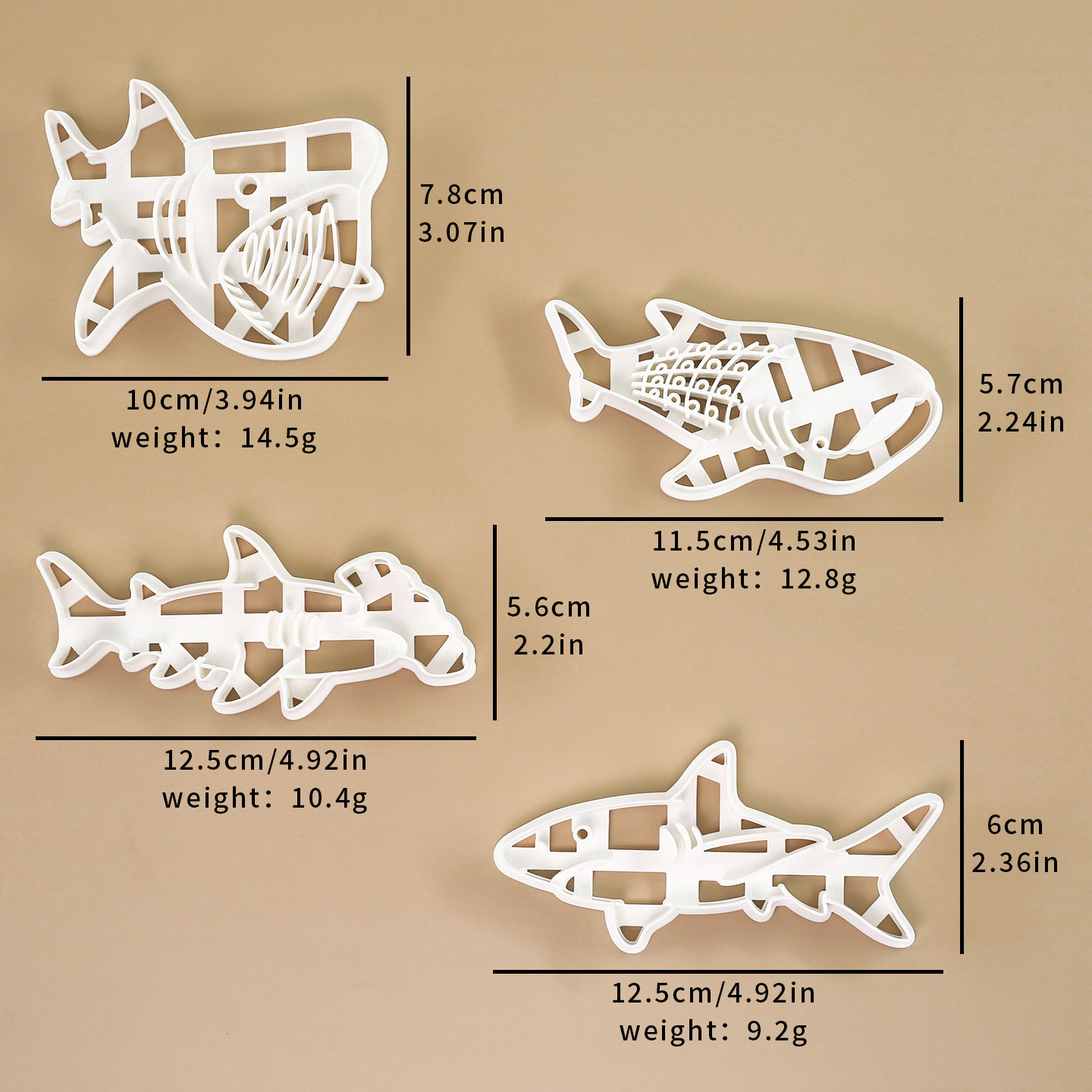 1 Pc/4 Pcs Shark Cookie Cutter - Kitchen Baking Cookies recensie en prijs