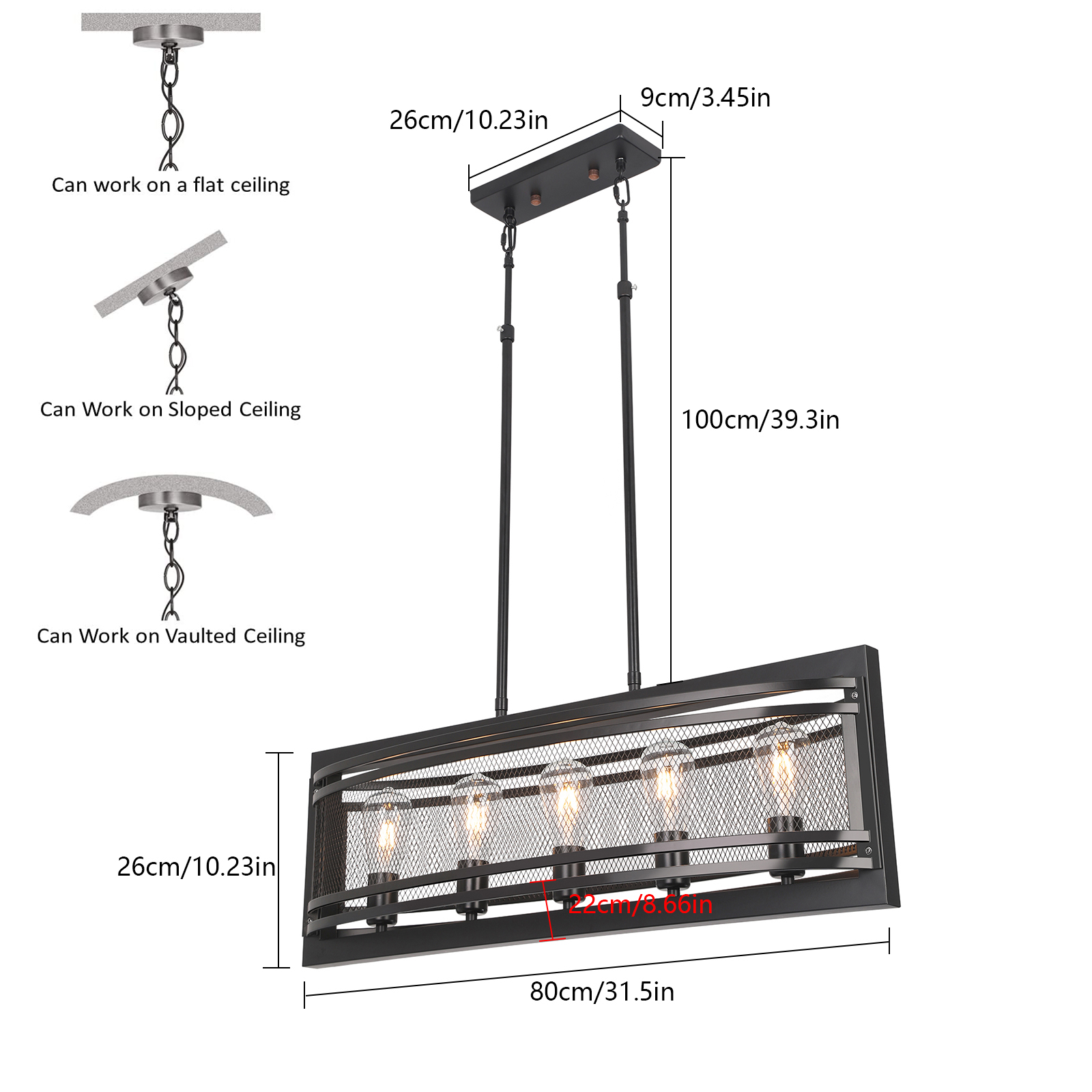 5-Light Linear Pendant Lightin - Kitchen Baking Island recensie en prijs