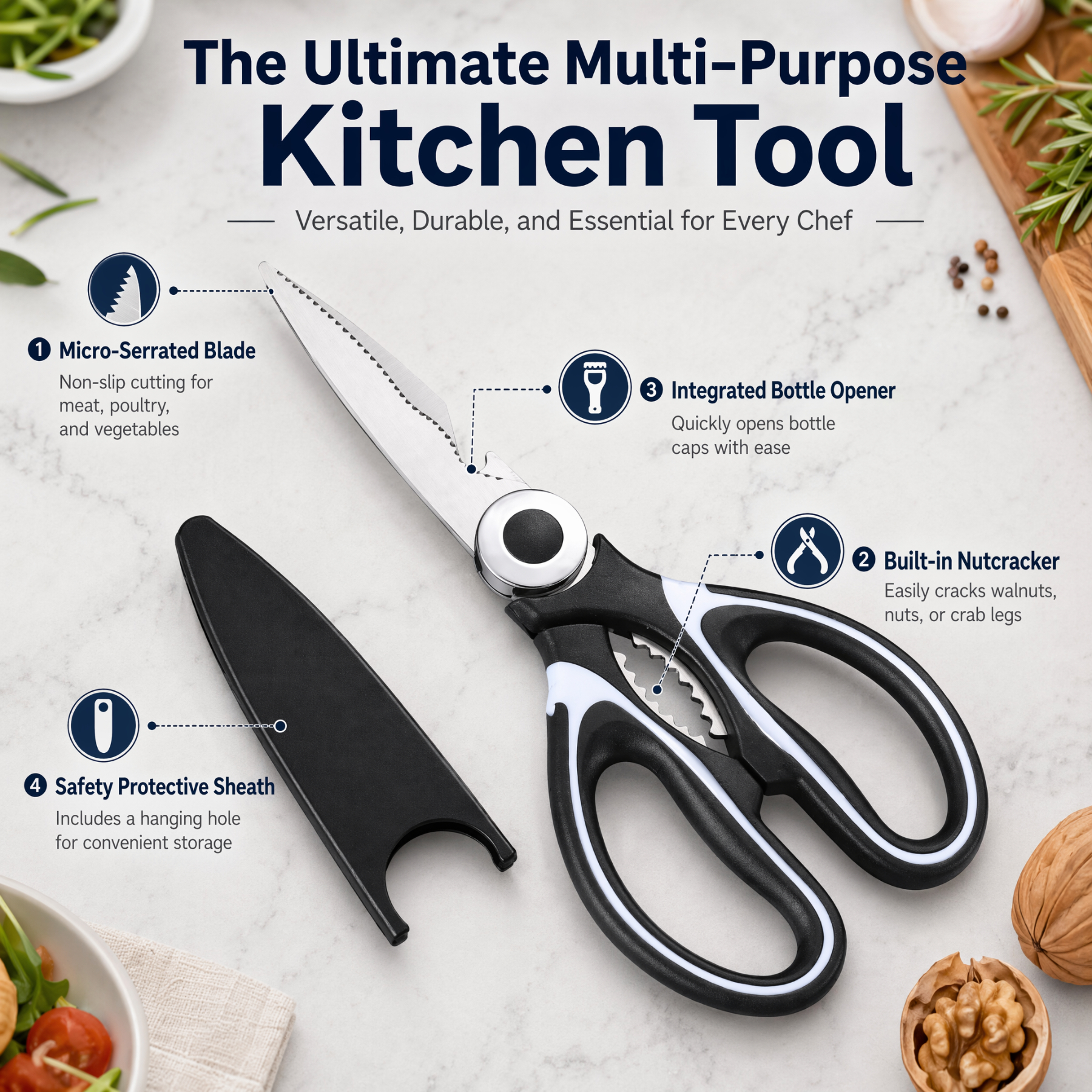 Household Multifunctional Kitc - Kitchen Shears In Baking recensie en prijs
