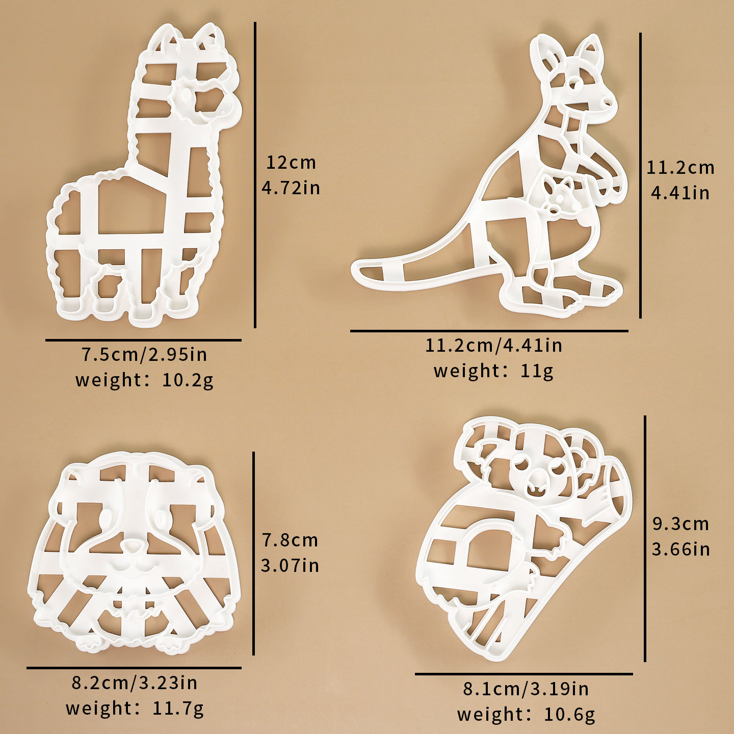 4 Pcs Forest Animals Alpaca Ka - Kitchen Baking Cookies recensie en prijs