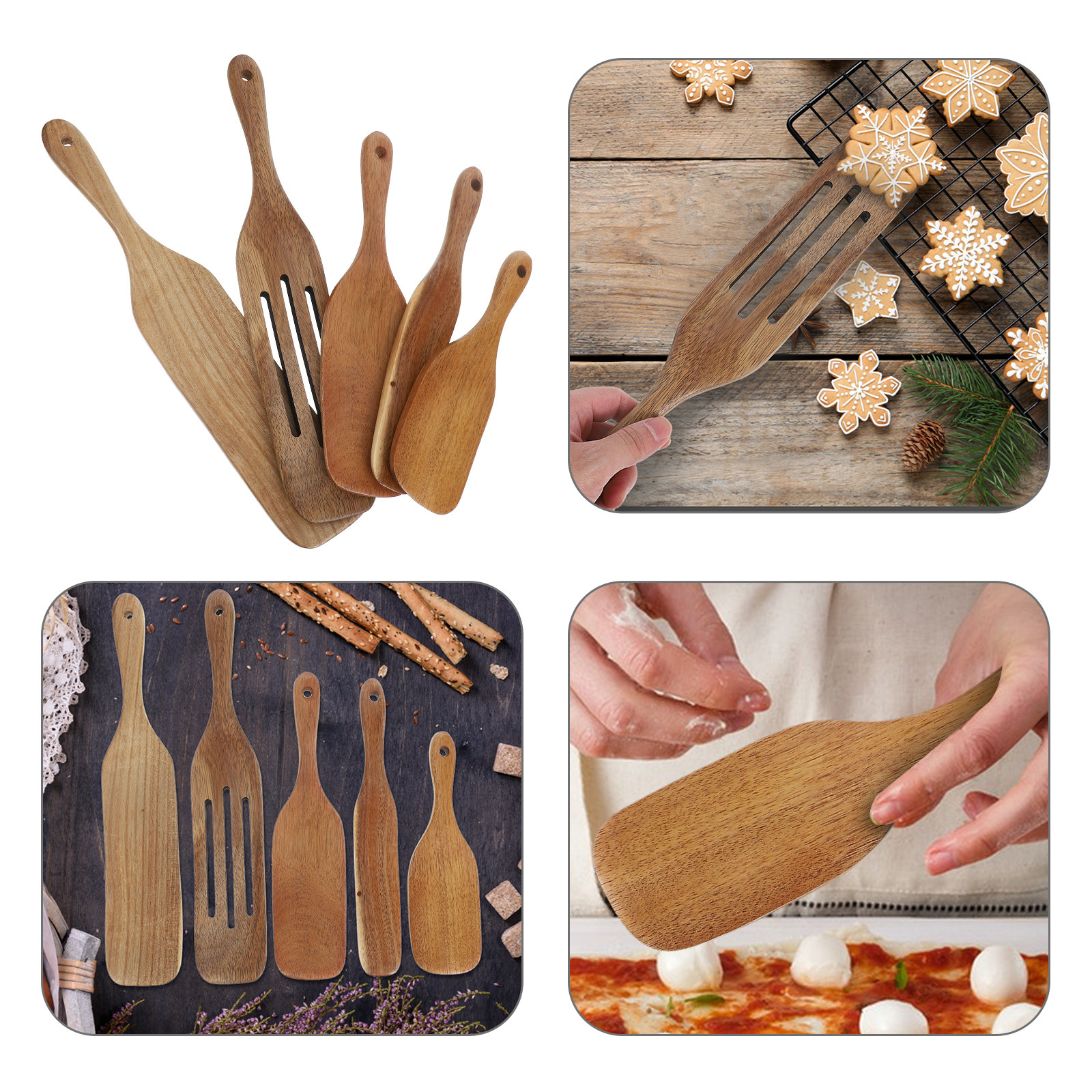 5Pcs Wooden Pizza Paddle Set N - Kitchen Baking Utensil Set recensie en prijs
