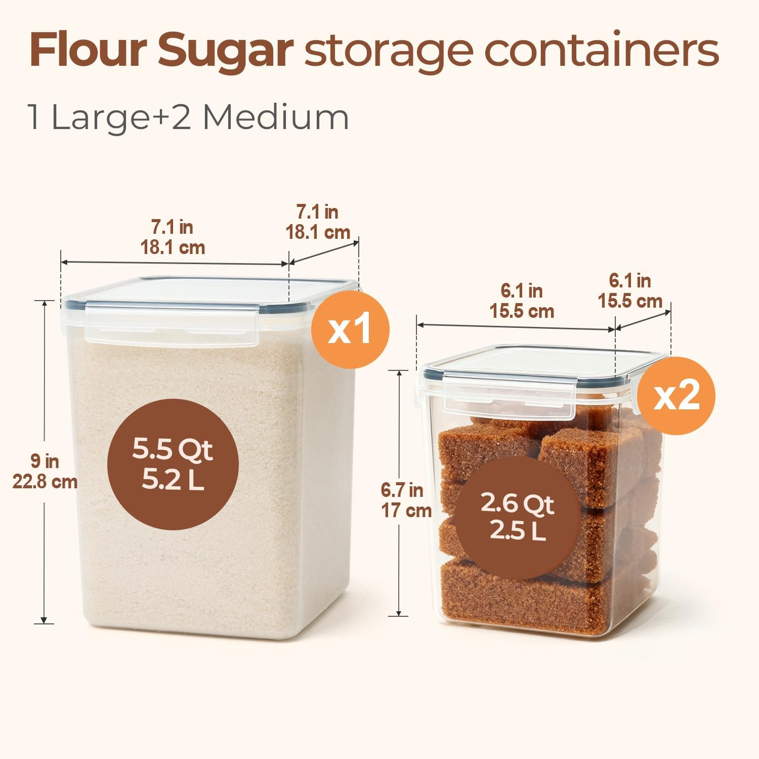 3-Piece Airtight Food Storage  - Kitchen Baking Pantry recensie en prijs