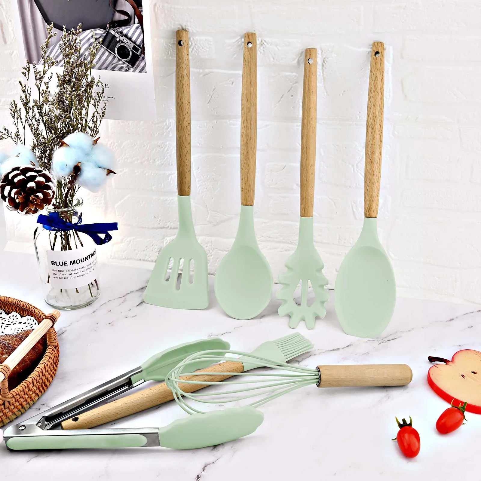 For 12-piece Set Wooden Handle - Kitchen Baking Pan Storage recensie en prijs