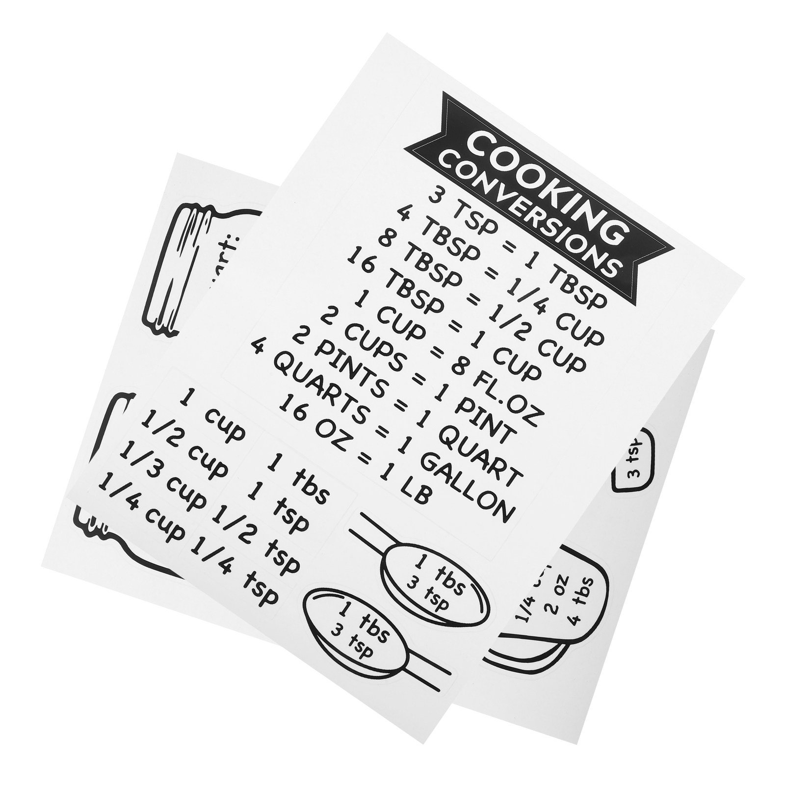 2Pcs Kitchen Conversion Chart  - Baking (Kitchen Ingredient) recensie en prijs