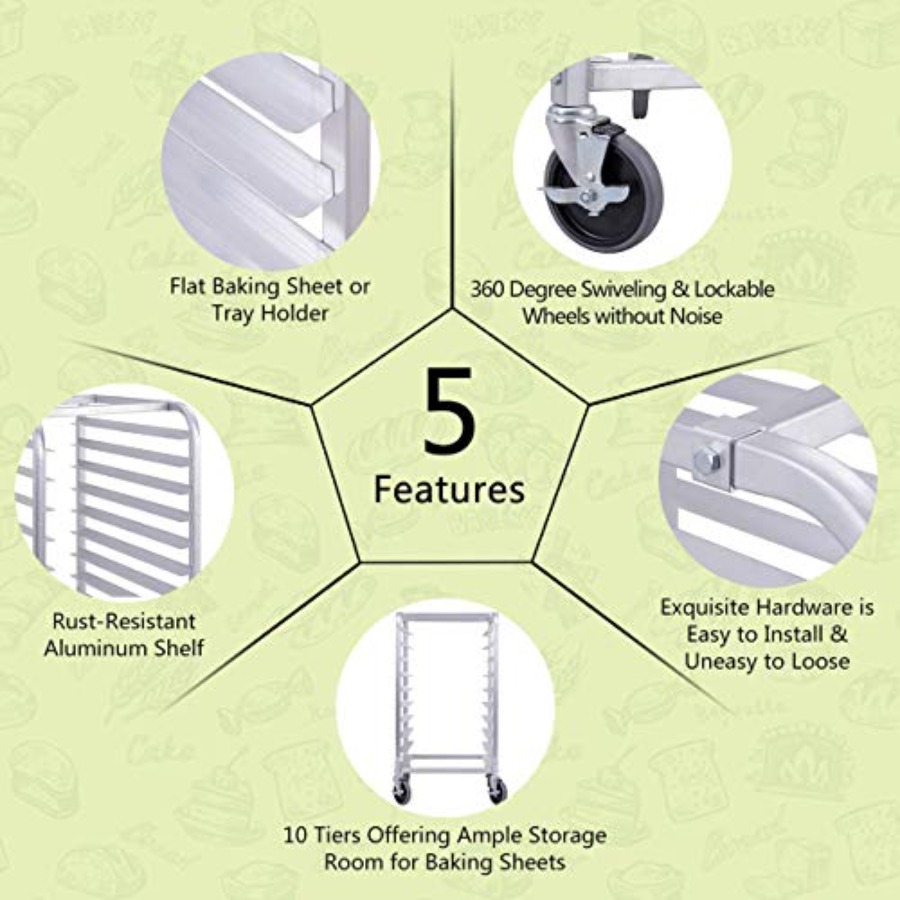 Commercial kitchen bakery rack - Kitchen Baking Trolley recensie en prijs