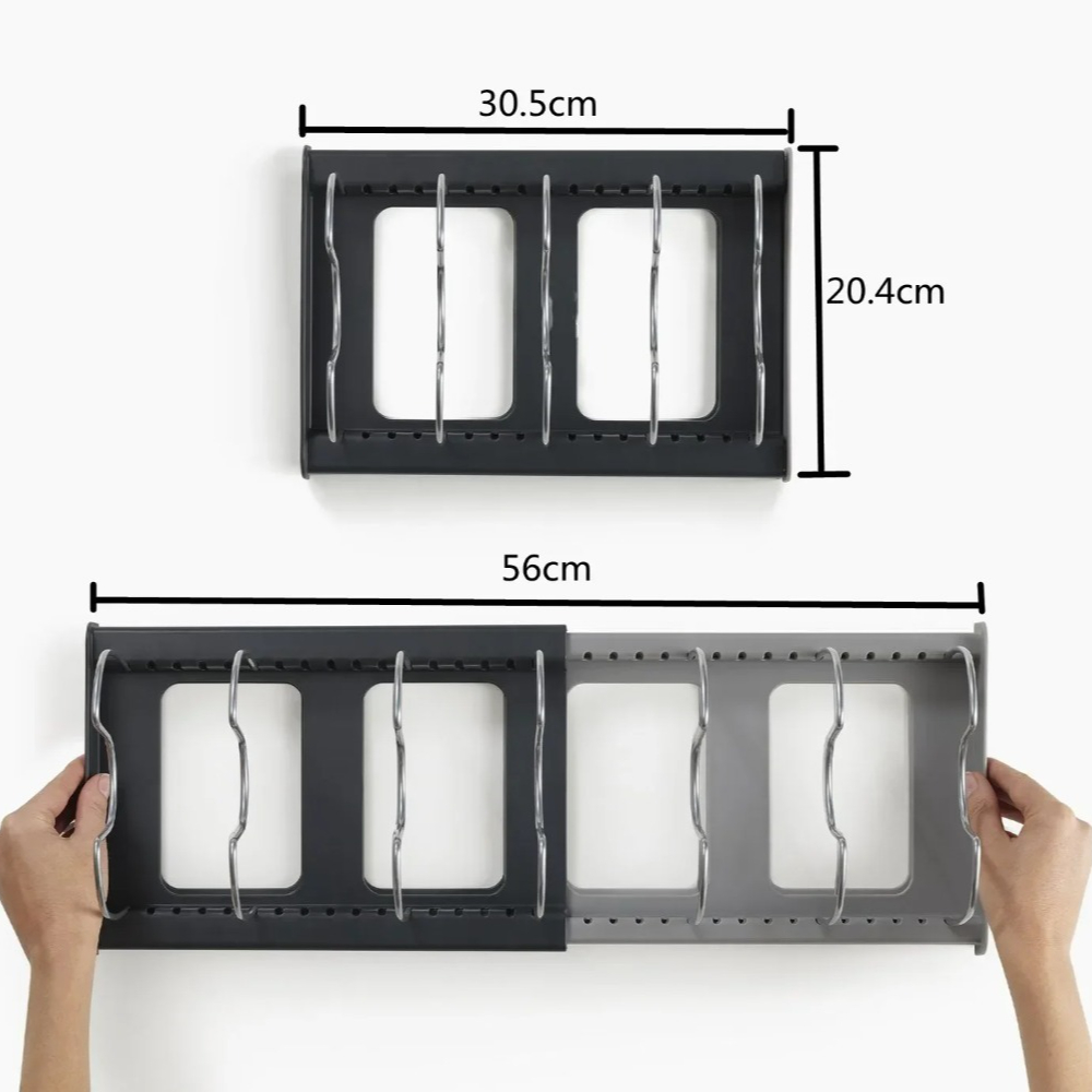 1Pc 7-grid Telescopic Pot Rack - Kitchen Baking Pan Organizer recensie en prijs