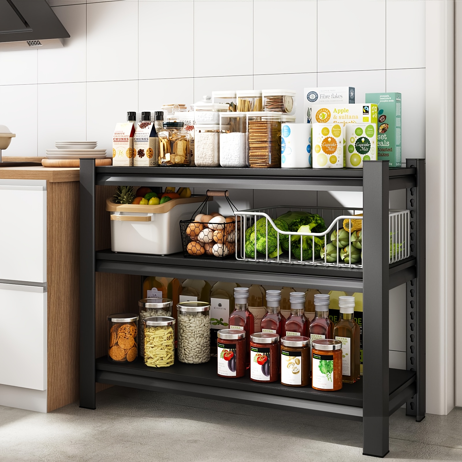 3-Tier Storage Shelving Unit,  - Kitchen Baking Pantry recensie en prijs