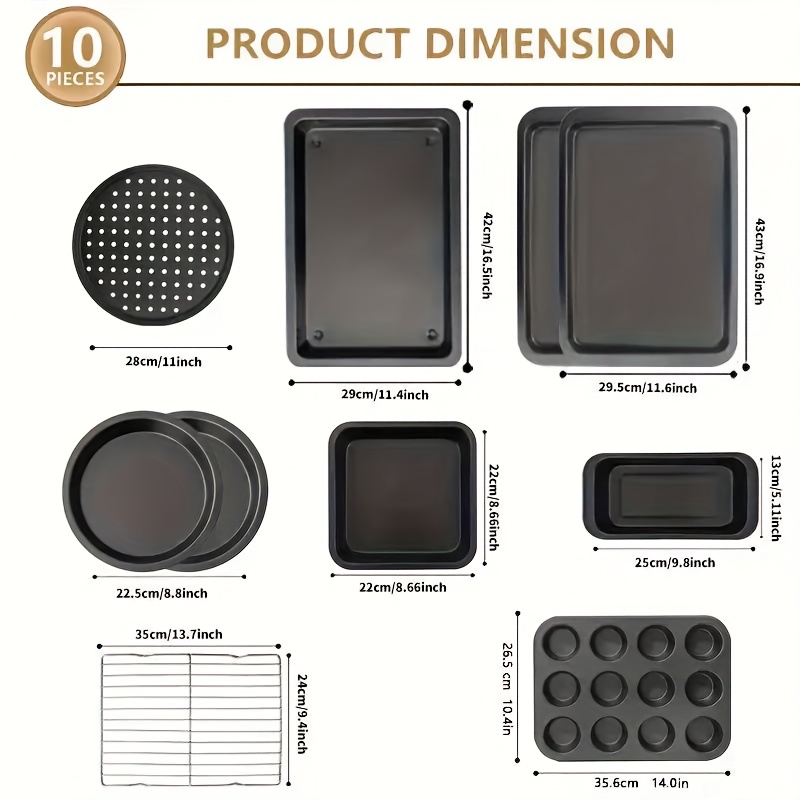 Set of 10 Baking Trays, Featur - Kitchen Baking Cupboard recensie en prijs
