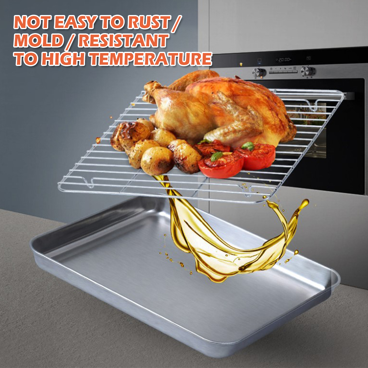 Stainless Steel Baking Tray wi - Kitchen Baking Tray Rack recensie en prijs
