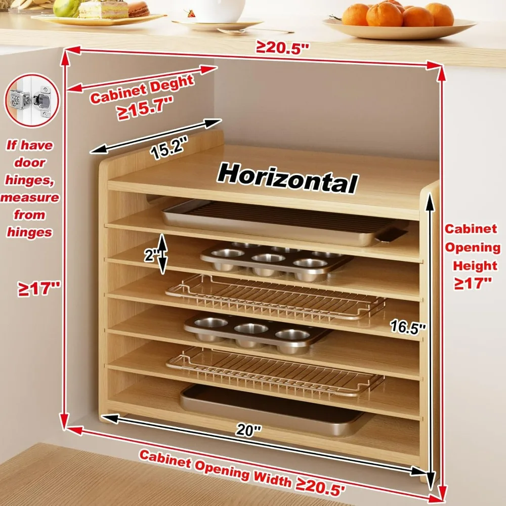 Wooden 7-Tier Cabinet Dividers - Kitchen Baking Pan Storage recensie en prijs