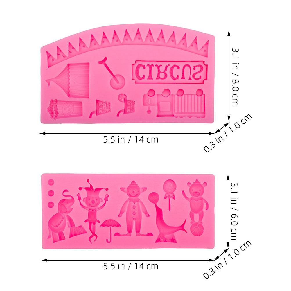 2Pcs Silicone Circus Fondant M - Silicone Cake Mold recensie en prijs