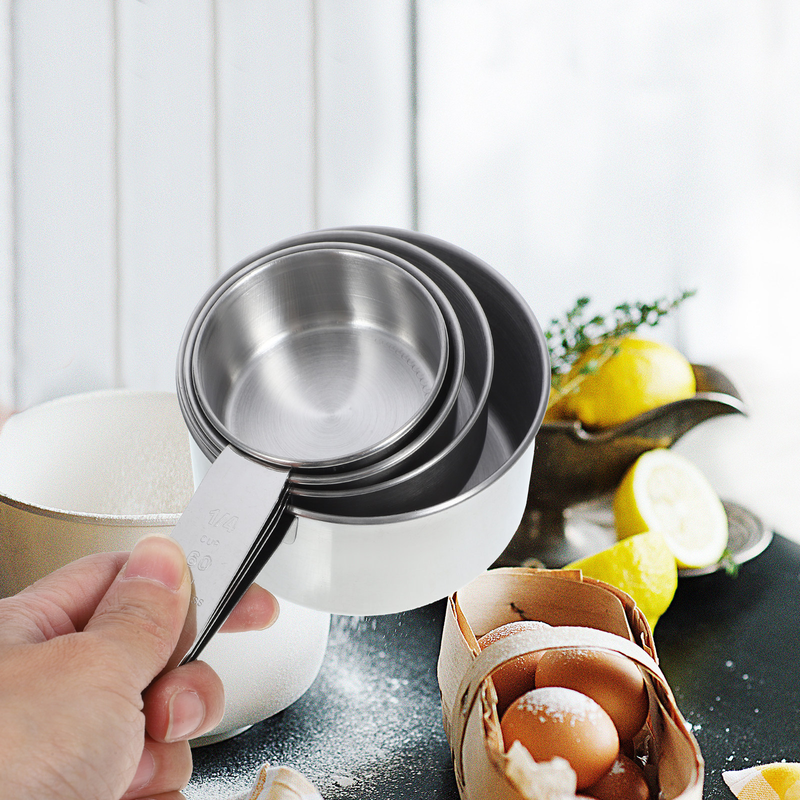 Set of 4 Stainless Steel Measu - Baking (Kitchen Ingredient) recensie en prijs