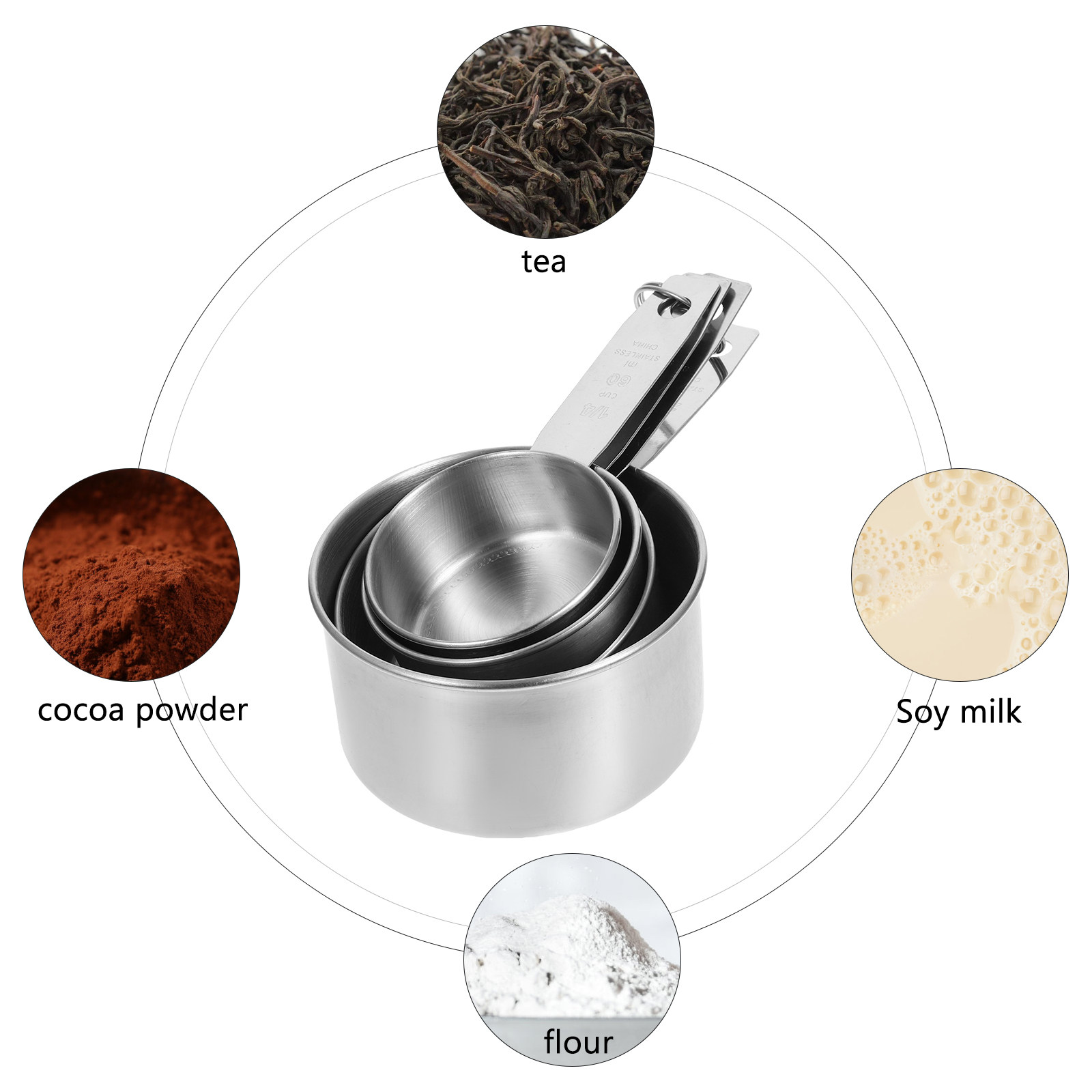 Set of 4 Stainless Steel Measu - Baking (Kitchen Ingredient) recensie en prijs