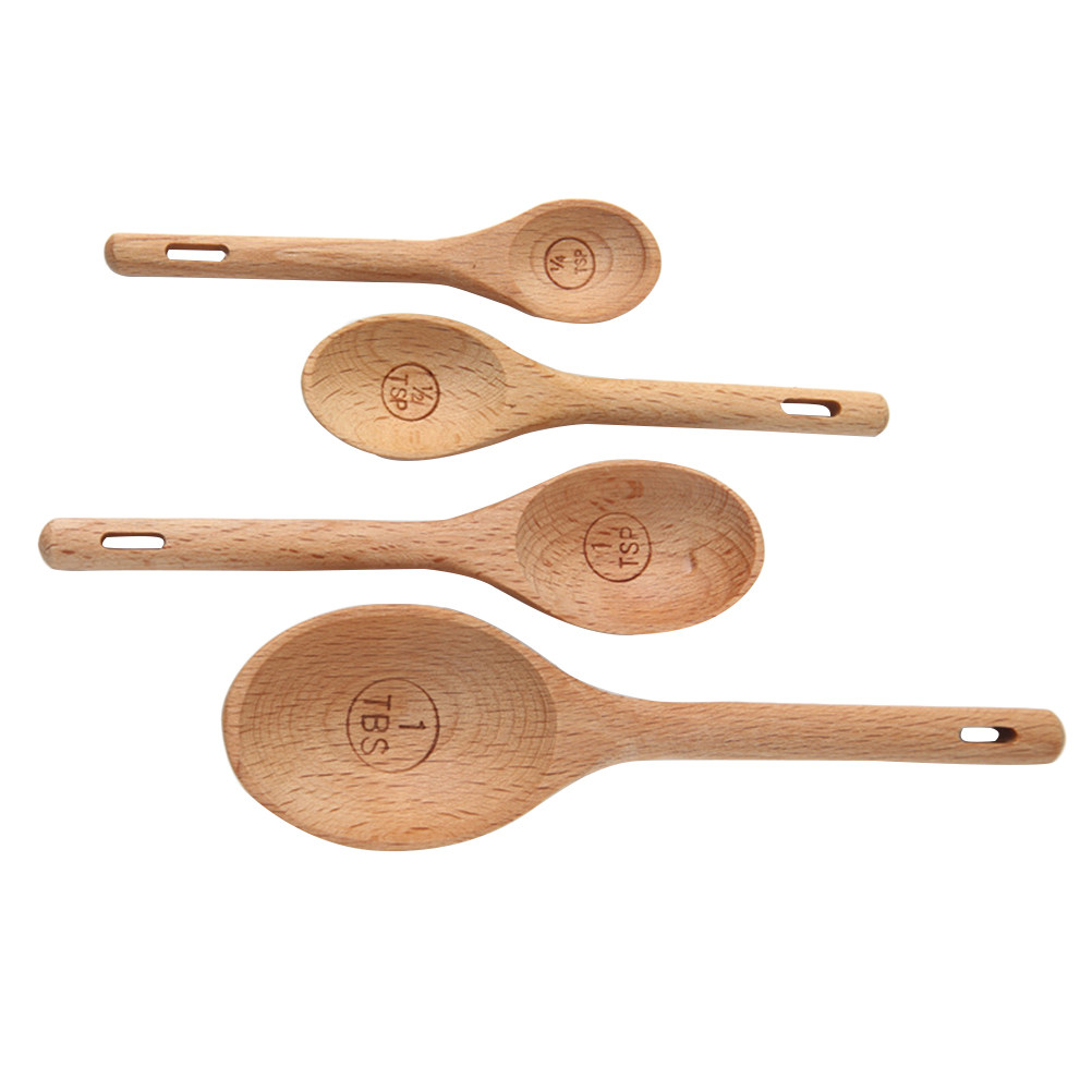 4Pcs Wooden Measuring Spoons S - Baking (Kitchen Ingredient) recensie en prijs